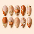 3D Pumpkin Harvest Thanksgiving Press On Nails — image 1