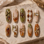 Amber Garden Jewel Boho Press On Nails — image 2