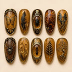 Amber Skull, Bat & Spider 3D Halloween Press On Nails — image 2