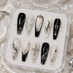 Angel Script Cross Rhinestone Press On Nails — image 2