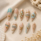 Aqua Tide 3D Shell & Starfish Press On Nails — image 2