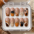 Autumn Cat & Pumpkin 3D Press On Nails — image 2