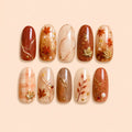 Autumn Maple Leaf Glitter Press On Nails — image 1