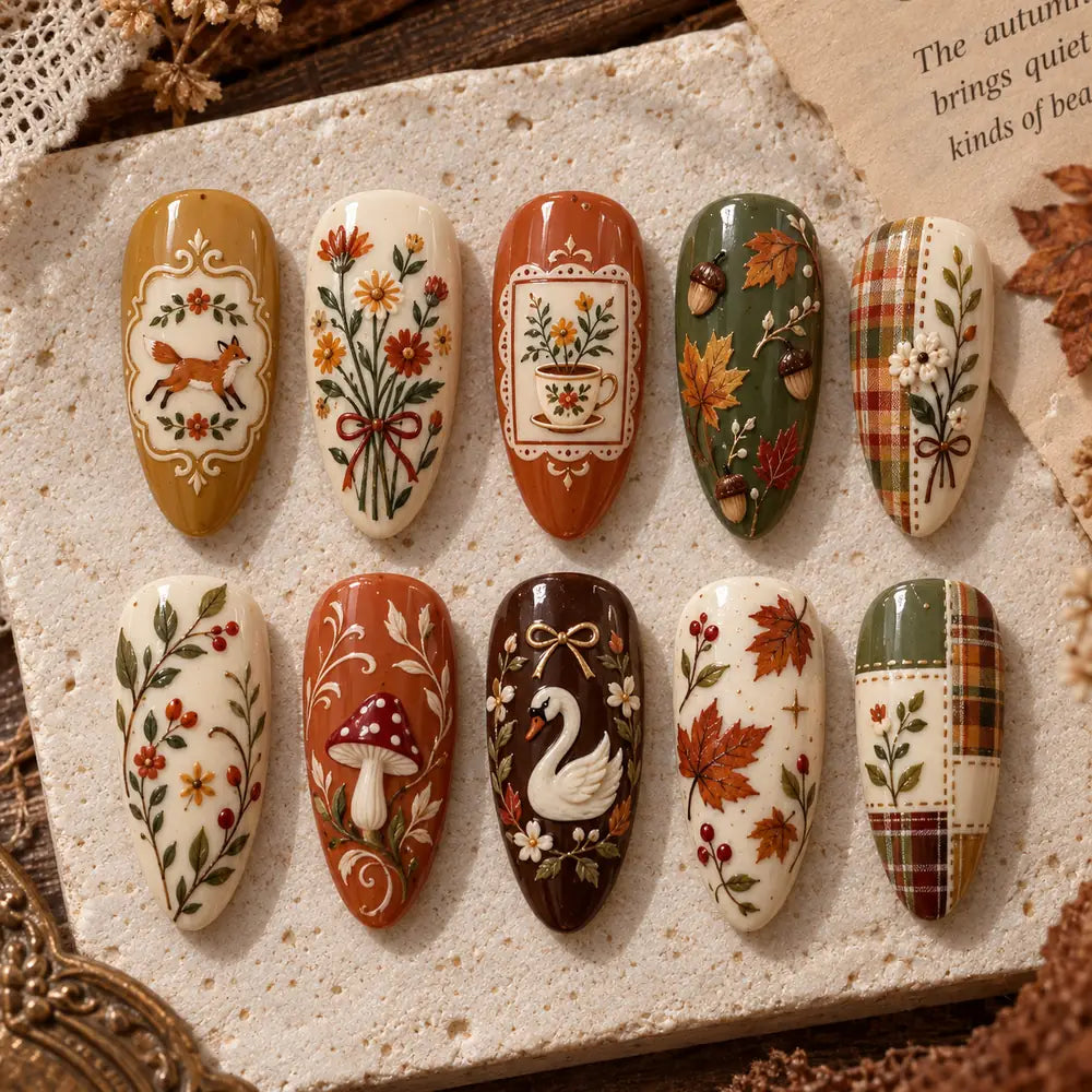Autumn Woodland Story 3D Press On Nails — image 2