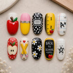 Back to School Apple & Pencil 3D Press On Nails — image 2