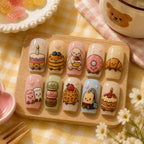 Birthday Bunny & Dessert Glossy Press On Nails