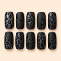 Black Leopard Wave 3D Press On Nails — image 1