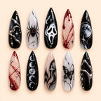 Blood Moon Ghost Spider Halloween Press On Nails — image 1