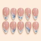 Blue Blossom French Tip Press On Nails — image 1