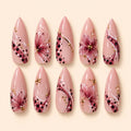 Blush Burgundy 3D Floral Press On Nails — image 1