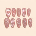 Blush Celestial Moon & Bow Cat Eye Press On Nails — image 1