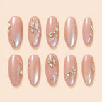 Blush Crystal Butterfly Press On Nails — image 1