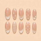 Blush Floral Bow French Tip Press On Nails — image 2