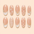 Blush Floral Bow French Tip Press On Nails — image 1