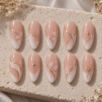 Blush Floral Bow Glitter Press On Nails — image 2