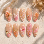 Blush Garden Butterfly 3D Floral Press On Nails — image 2
