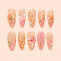 Blush Garden Butterfly 3D Floral Press On Nails — image 1