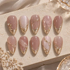 Blush Gold Drapery Pearl Press On Nails — image 2