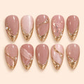 Blush Gold Drapery Pearl Press On Nails — image 1