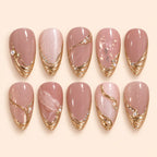 Blush Gold Drapery Pearl Press On Nails — image 1
