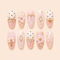 Blush Lace Blossom & Bow 3D Press On Nails — image 1