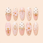 Blush Lace Blossom & Bow 3D Press On Nails — image 1