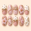 Blush Lace Garden Bow 3D Press On Nails — image 1