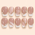 Blush Pearl Floral French Press On Nails — image 1