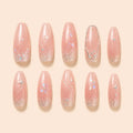 Blush Star Glitter Rhinestone Press On Nails — image 1