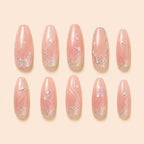 Blush Star Glitter Rhinestone Press On Nails — image 1
