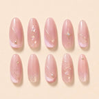 Blush Starlight French Glitter Press On Nails — image 2