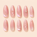 Blush Starlight French Glitter Press On Nails — image 1