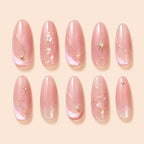 Blush Starlight French Glitter Press On Nails — image 1