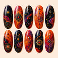 Boho Festival Celestial Marble Press On Nails