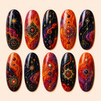 Boho Festival Celestial Marble Press On Nails