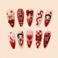Boop Love Cherry Bow 3D Press On Nails — image 1