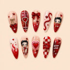 Boop Love Cherry Bow 3D Press On Nails — image 1