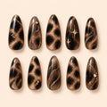 Bronze Cosmic Swirl Glitter Press On Nails — image 1