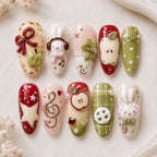 Bunny Melody Apple Charm 3D Press On Nails — image 2