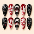 Call Me Scream Heart Halloween Press On Nails — image 1
