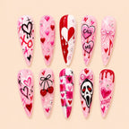 Call Me XOXO Heart & Cherry Press On Nails — image 1