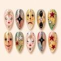 Celestial Face and Star Charm Press On Nails — image 1