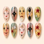 Celestial Face and Star Charm Press On Nails — image 1
