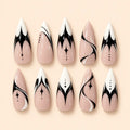 Celestial Star Graphic French Tip Press On Nails — image 1