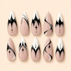 Celestial Star Graphic French Tip Press On Nails — image 1