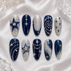 Celestial Star Orbit 3D Rhinestone Press On Nails — image 2