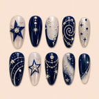 Celestial Star Orbit 3D Rhinestone Press On Nails — image 1