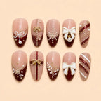 Christmas Gift Bow & Snowflake Press On Nails — image 1
