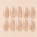 Clean Girl Bridal Rose Quartz Glitter Flakes Press On Nails
