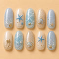 Coastal Pearl Ocean Beach Press On Nails